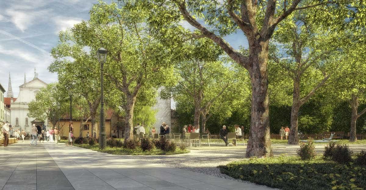 Park Bele IV. (Vranyczanyeva poljana) pogled na katariski trg